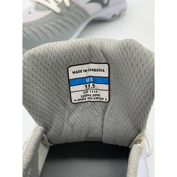 Mizuno 9 Spike Advance Sweep 3 Womens 11.5 Softball Cleat White Gray - Picture 3 of 6